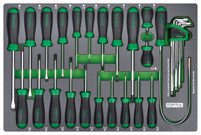 Набор отверток 31 пр. в мягком ложементе TOPTUL GED3102 Набор отверток 31 пр. в мягком ложементе TOPTUL GED3102