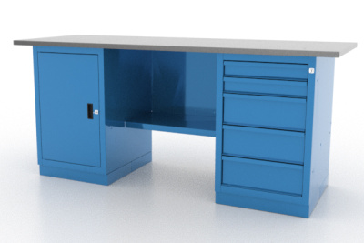 Верстак металлический двухтумбовый 01.205L Верстак металлический двухтумбовый 01.205L