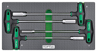 Набор торцевых ключей с Т-образной рукояткой 8,10,12,13 мм, 4 пр в мягком ложементе TOPTUL  GEA0410
