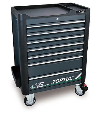 Тележка инструментальная 7 ящиков, cтолешница из пластика TOPTUL TCAR0703