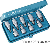 Набор головок с насадками TORX 1/2" Т20-Т60 HAZET 992/9