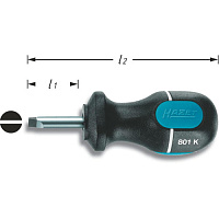 Отвёртка короткая  3,5х25 мм HAZET 801K-35